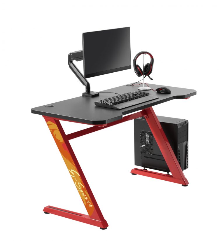 Bureau de jeu informatique bureau de jeu Thomas rouge noir idéal pour votre configuration de jeu
