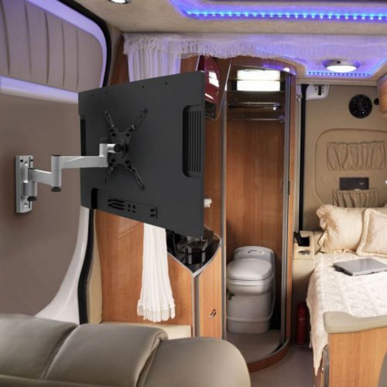 Support TV caravane camping-car camion bus - rotatif inclinable - jusqu'à 42 pouces - image alternative