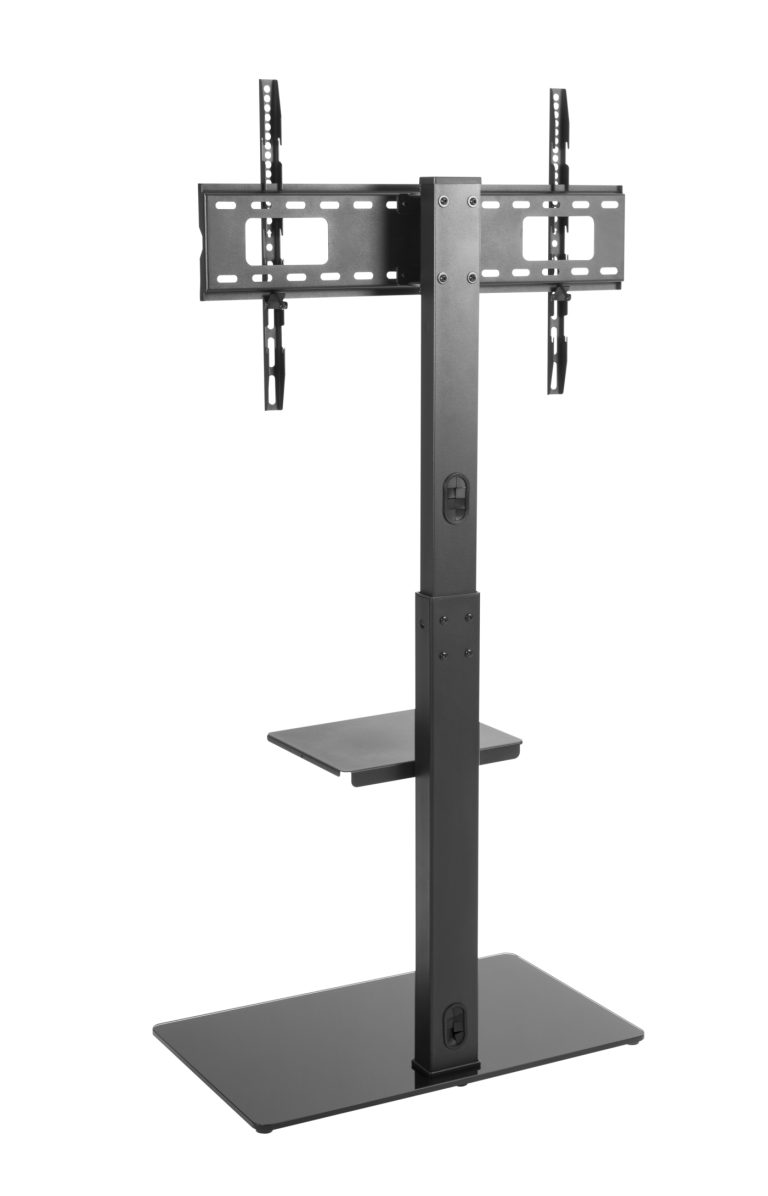 Meuble TV - Support TV - orientable - réglable en hauteur de 134 cm à 146 cm - noir - image alternative