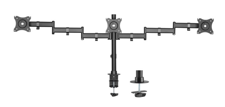 Support moniteur 3 écrans - bras moniteur - écrans jusqu'à 27 pouces - orientable inclinable orienta