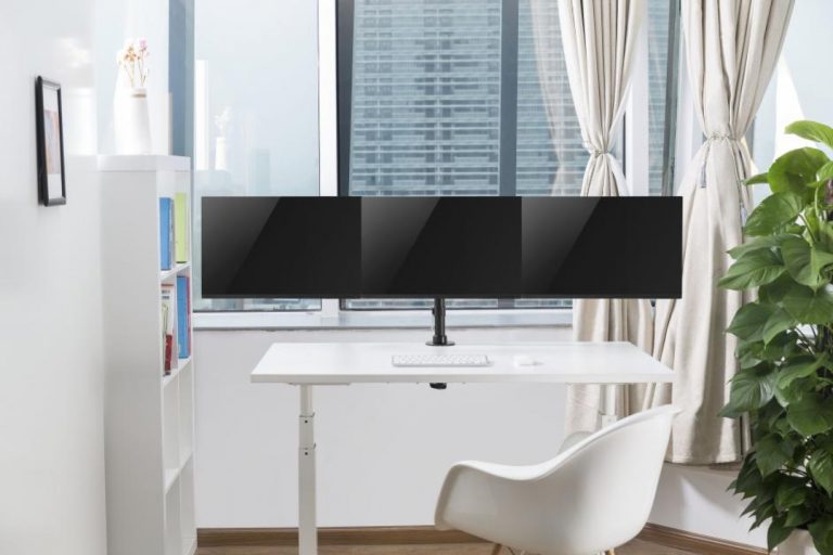 Support moniteur 3 écrans - bras moniteur - écrans jusqu'à 27 pouces - orientable inclinable orienta - image alternative