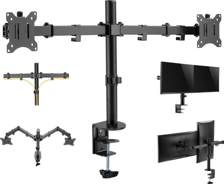 Bras de moniteur gaming 2 écrans - support moniteur - orientable et inclinable