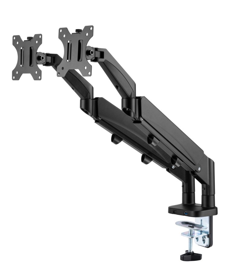 Support de moniteur 2 écrans ressort à gaz - bras de moniteur - usb 3.0 et type c - image alternative