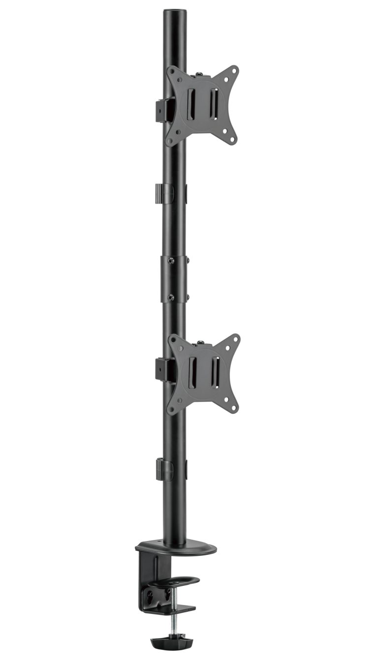 Support de moniteur 2 écrans superposés - bras de moniteur 2 écrans