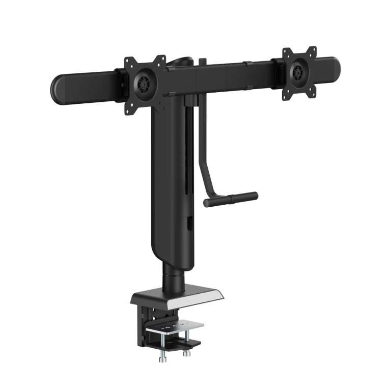 VDD - bras pour moniteur - réglable en hauteur - 2 moniteurs - clampable