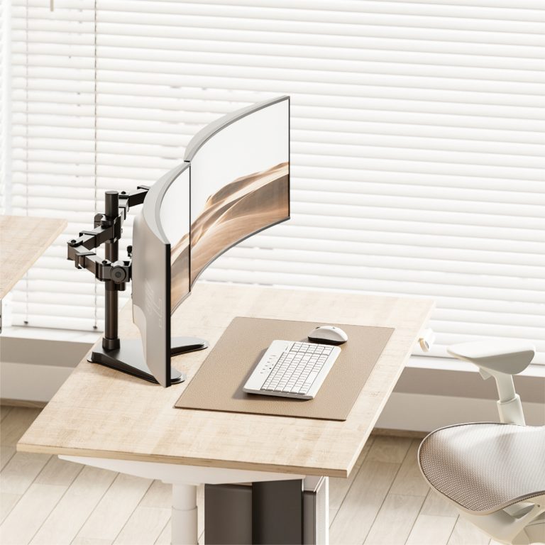 VDD - bras pour moniteur - 2 écrans - robuste - avec support - image alternative
