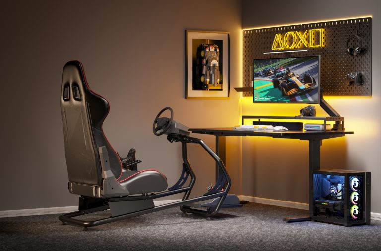 Simulateur de cockpit de siège de course - entièrement réglable - sans support de moniteur - image alternative
