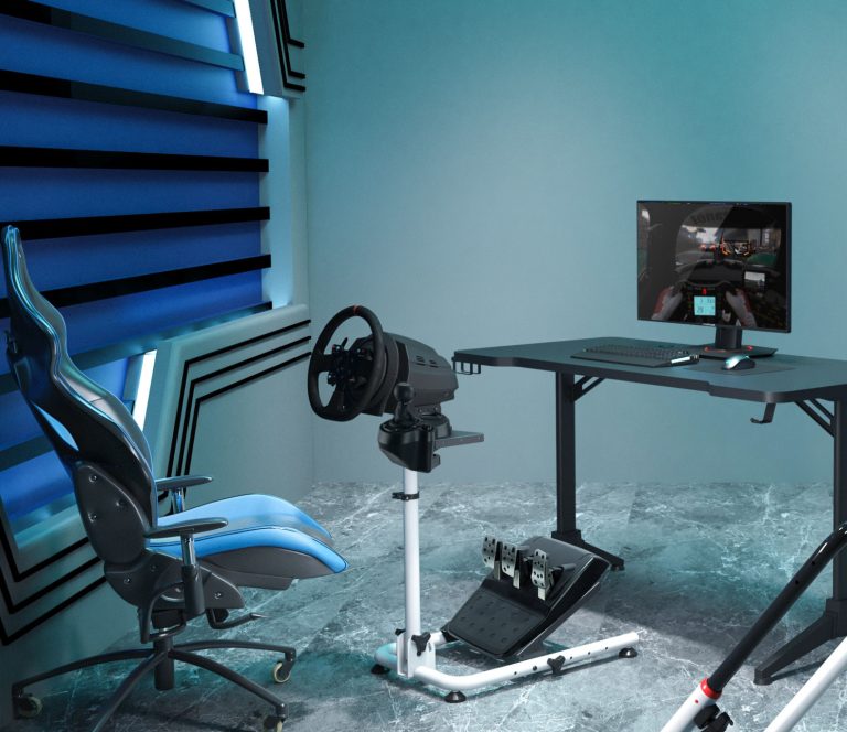 Support de roue - support de roue de course - cockpit de course - logitech - thrustmaster - fanatec - image alternative