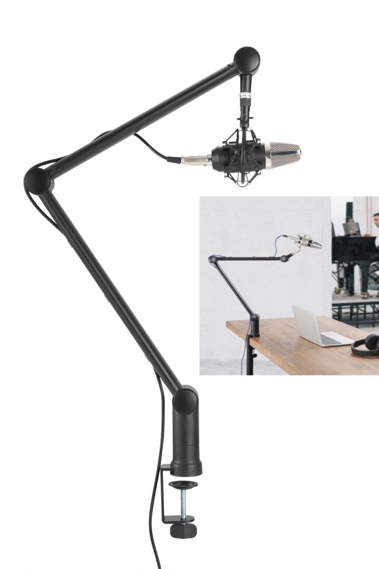 Support de bras de microphone professionnel réglable pour le vlogging podcasting diffusion de jeux