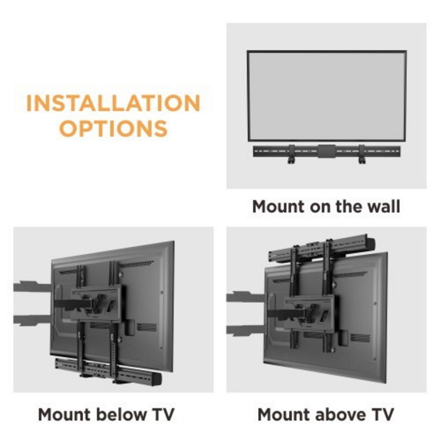 Support TV pour barre de son universel - montage au-dessous ou au-dessus du téléviseur - VDD World FR Support TV pour barre de son universel - montage au-dessous ou au-dessus du téléviseur - VDD World FR