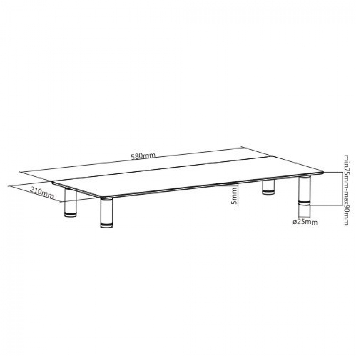Écran de moniteur en verre aluminium réglable en hauteur - VDD World FR Écran de moniteur en verre aluminium réglable en hauteur - VDD World FR