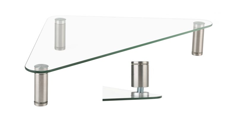 Écran d'affichage modèle d'angle de colonne montante triangle réglable en aluminium verre