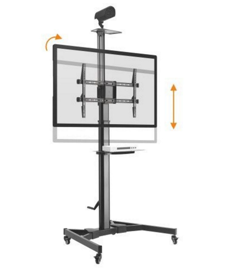 Trépied standard TV premium - mobile - réglable en hauteur - écran orientable inclinable - image alternative