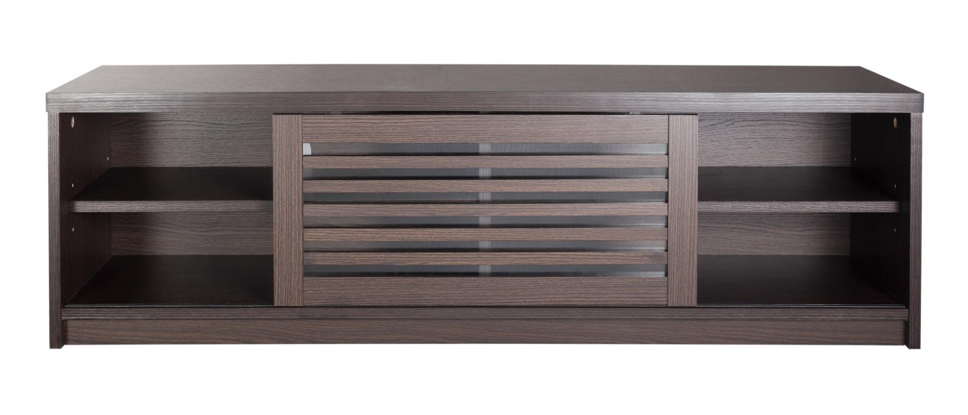 Meuble TV buffet moderne - Meuble TV - portes coulissantes persiennes - 120 cm de large