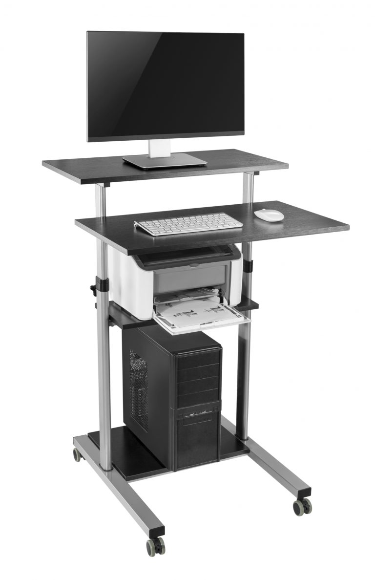 Bureau assis debout table d'ordinateur portable poste de travail - lutrin lutrin - mobile - image alternative