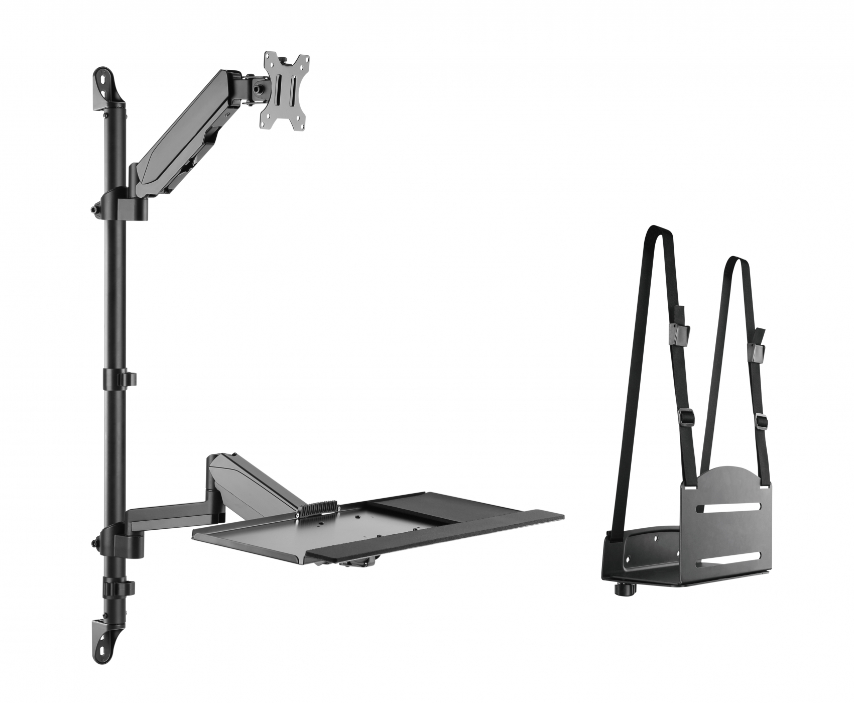 Support mural pour poste de travail assis - support pour moniteur Support mural pour clavier - poste