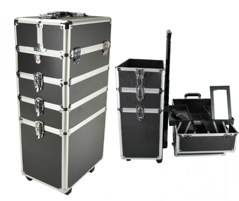 Valise de maquillage - 4 en 1 - Aluminium Noir