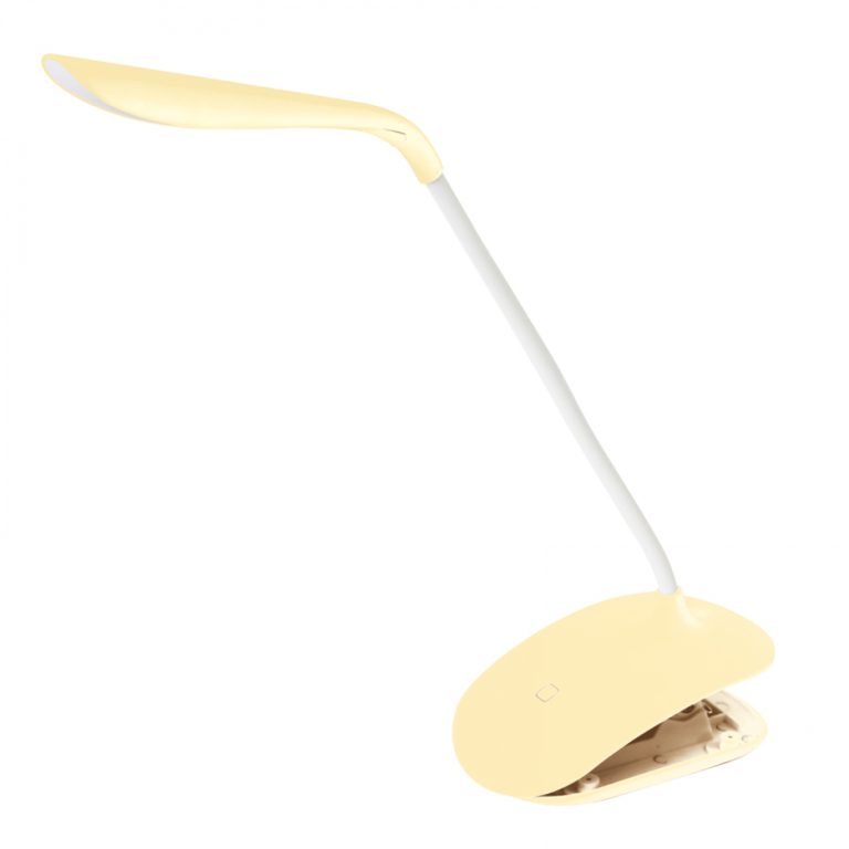 VDD Lampe de bureau à LED - Avec pince de fixation et variateur tactile - Jaune