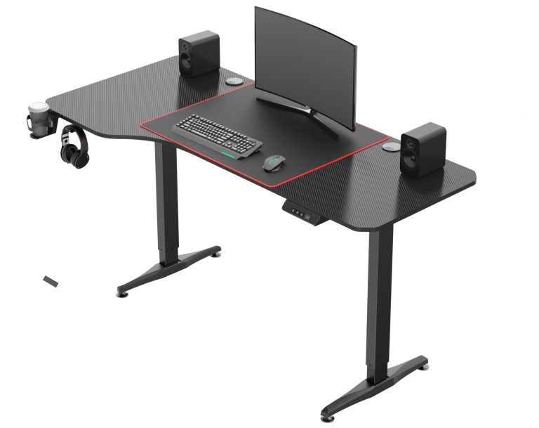 Bureau assis-debout réglable électriquement en hauteur - table de jeu - 160 x 75 cm