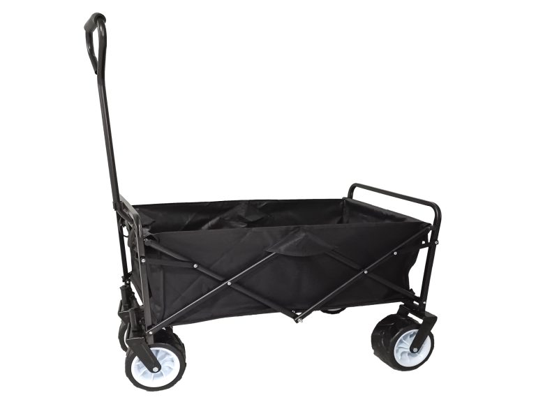 Chariot pliable - roues larges pivotantes - châssis robuste - capacité de charge 75 kg
