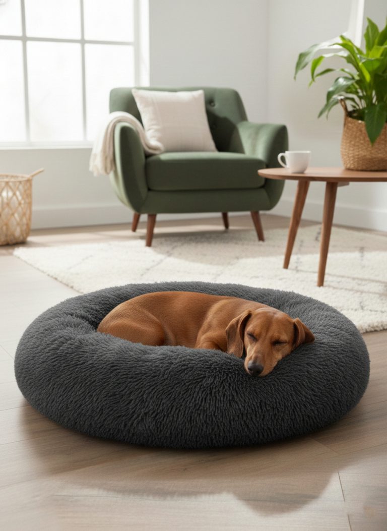 Panier pour chien - lit pour chien - panier pour chien beignet - 80cm - noire - image alternative