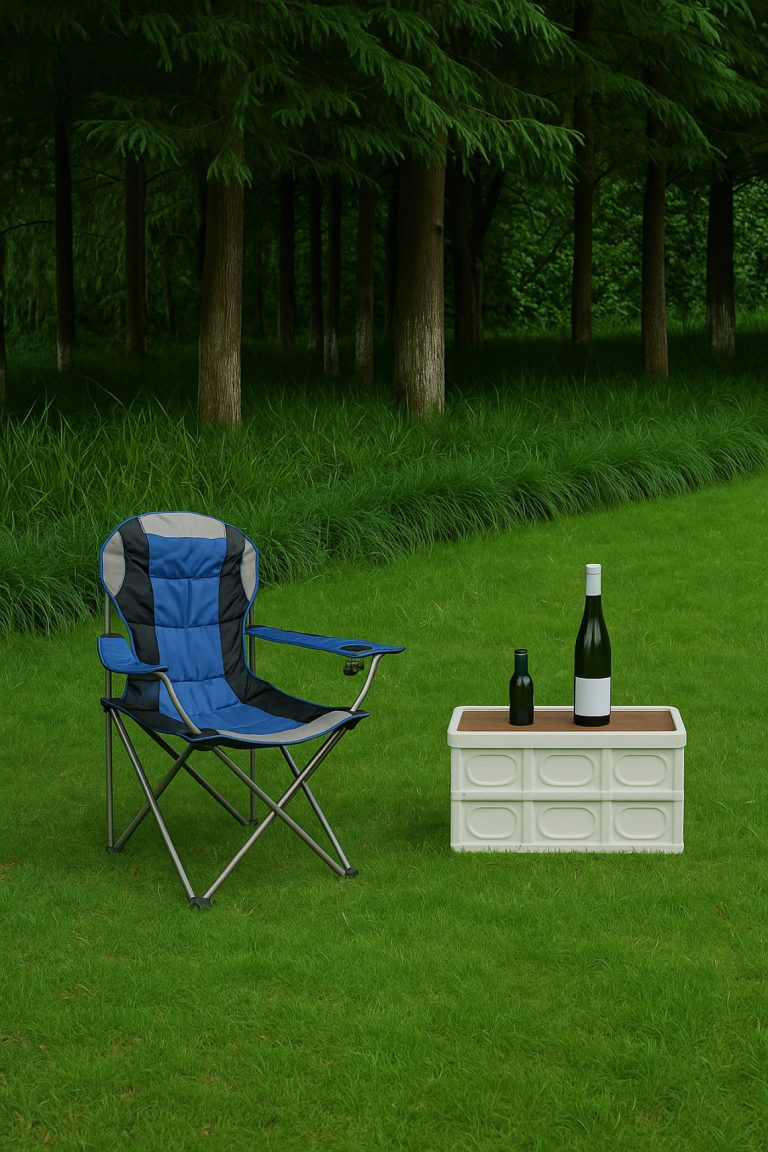 VDD - chaise de camping - pliable - porte-gobelet - bleu - image alternative