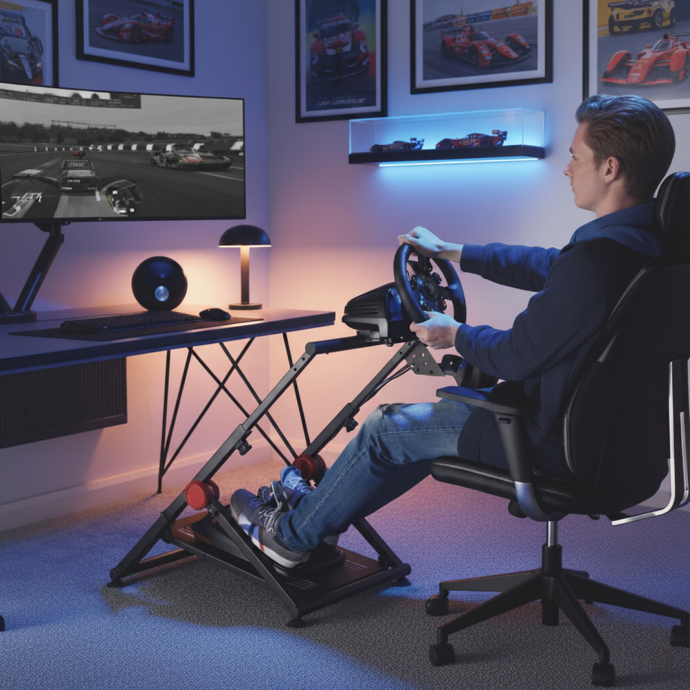 VDD Compatible avec Logitech & Fanatec - Support de roue - Support de volant de course - image alternative