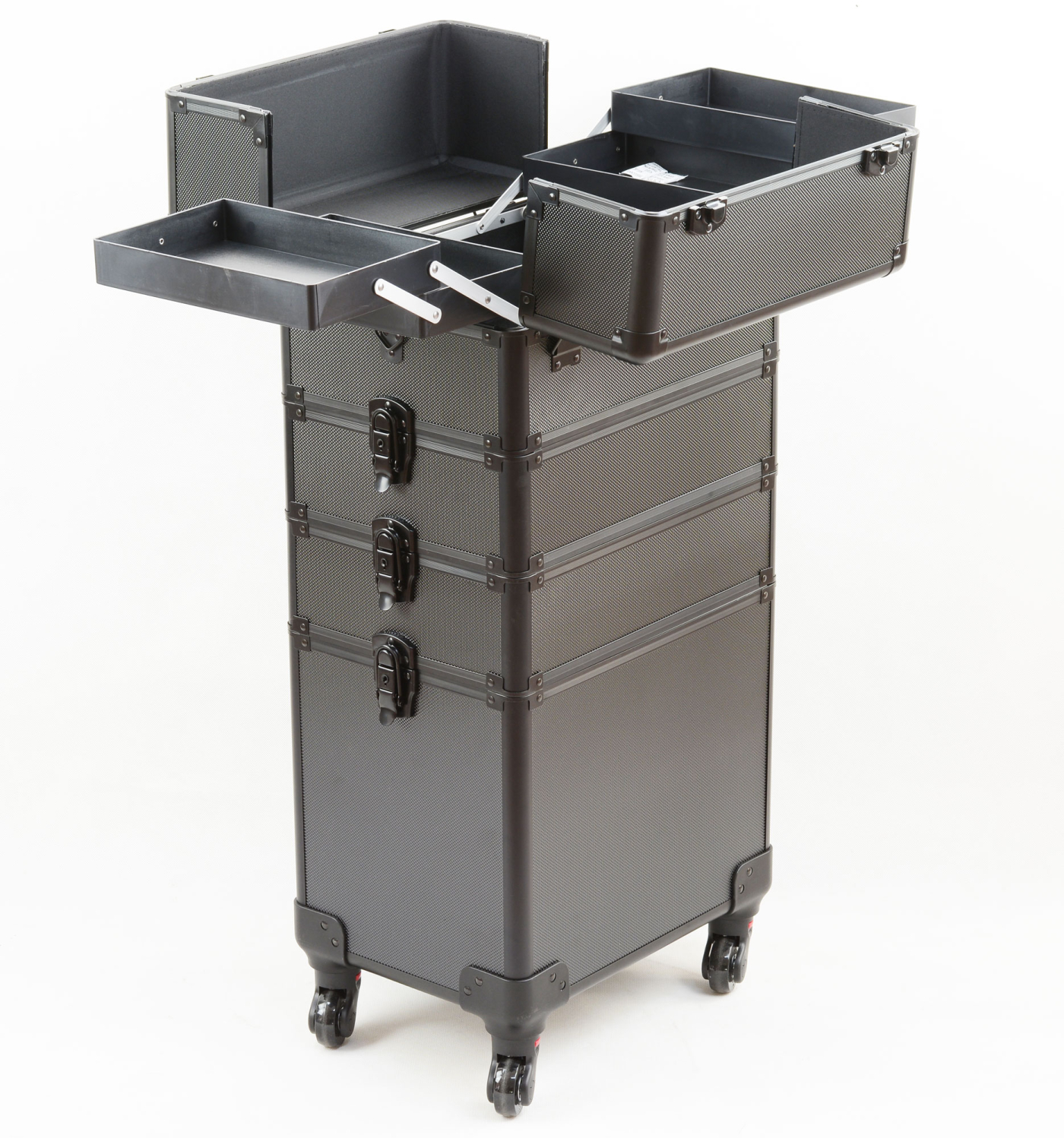 Valise maquillage cosmétique chariot de coiffure trousse de beauté 4 en 1 noir - VDD World FR Valise maquillage cosmétique chariot de coiffure trousse de beauté 4 en 1 noir - VDD World FR
