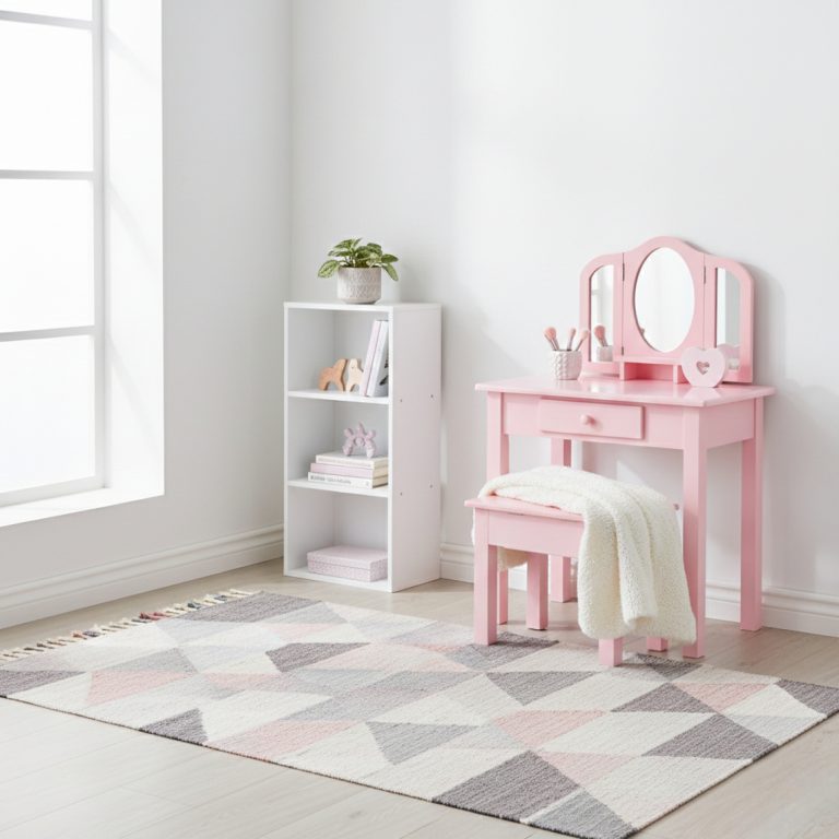 VDD - Coiffeuse - Meuble de maquillage - Table de maquillage - Fauteuil de coiffure - Rose - image alternative