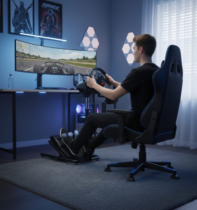 VDD Gaming - Support pour volant - support standard pour volant de course - cockpit de course - noir - image alternative