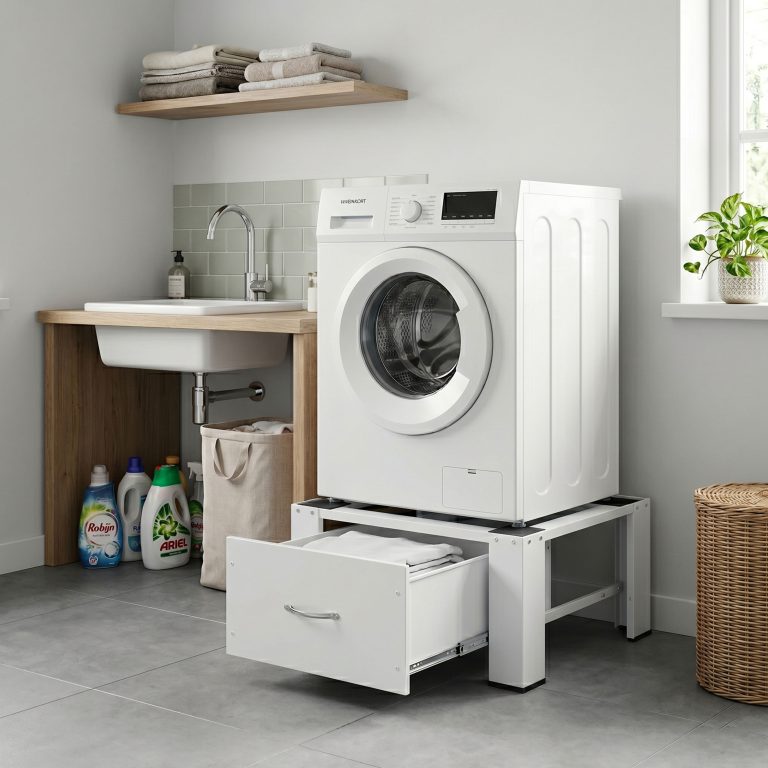 VDD - Rehausseur pour lave-linge - meuble à poser avec tiroir de rangement - charge maximale 250 kg - image alternative