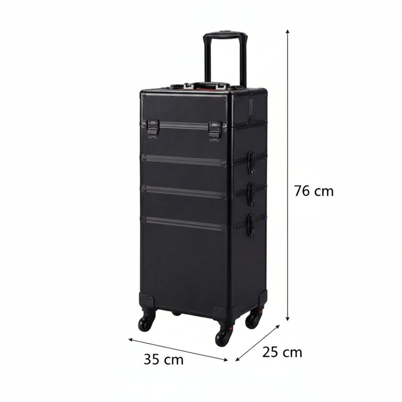 Valise maquillage cosmétique chariot de coiffure trousse de beauté 4 en 1 noir - VDD World FR Valise maquillage cosmétique chariot de coiffure trousse de beauté 4 en 1 noir - VDD World FR