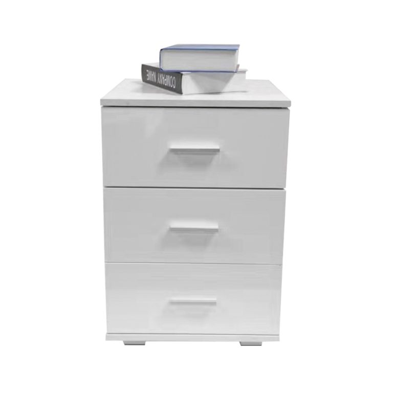Armoire de chevet 3 tiroirs hauteur 63 cm blanc