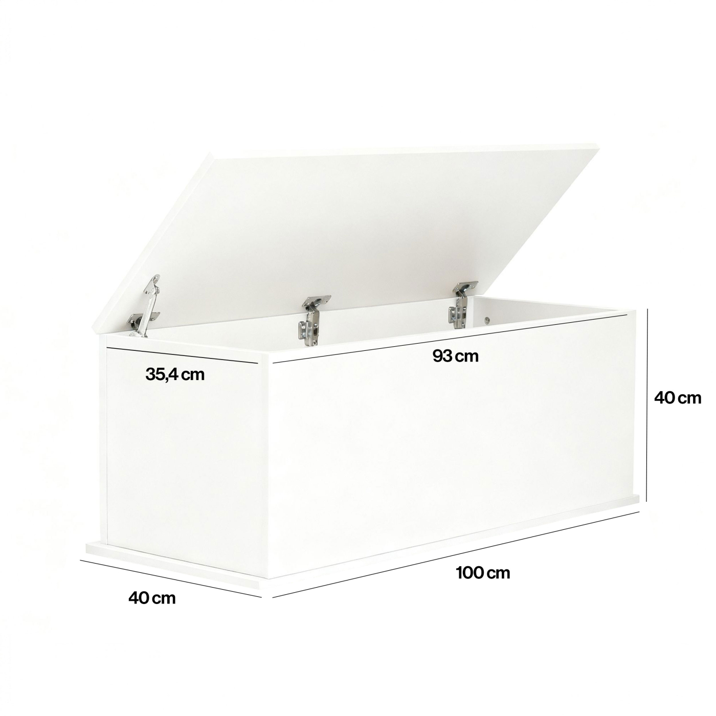 Coffre de rangement bois - coffre à jouets - coffre à couvertures - largeur 100 cm - blanc - VDD World FR Coffre de rangement bois - coffre à jouets - coffre à couvertures - largeur 100 cm - blanc - VDD World FR