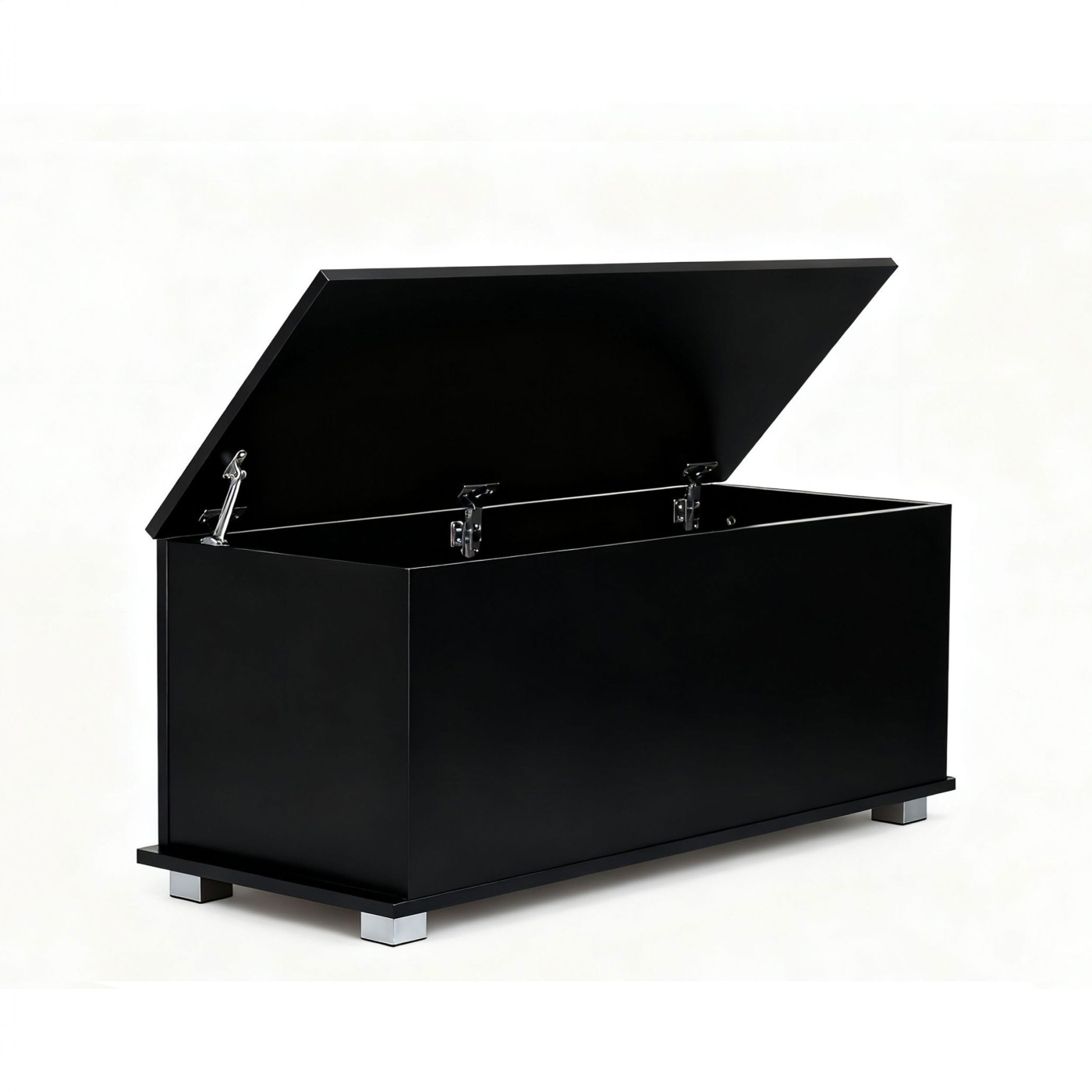 Coffre de rangement bois - coffre à jouets - coffre à couvertures - 100 cm de large - noir - VDD World FR Coffre de rangement bois - coffre à jouets - coffre à couvertures - 100 cm de large - noir - VDD World FR