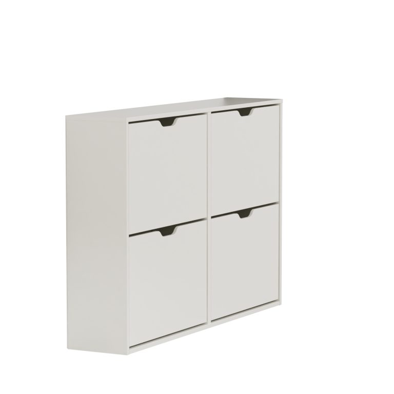 VDD - Armoire à chaussures - Armoire à chaussures avec portes  - Petite armoire à chaussures - Blanc