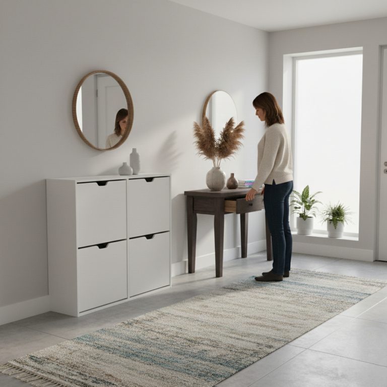 VDD - Armoire à chaussures - Armoire à chaussures avec portes  - Petite armoire à chaussures - Blanc - image alternative