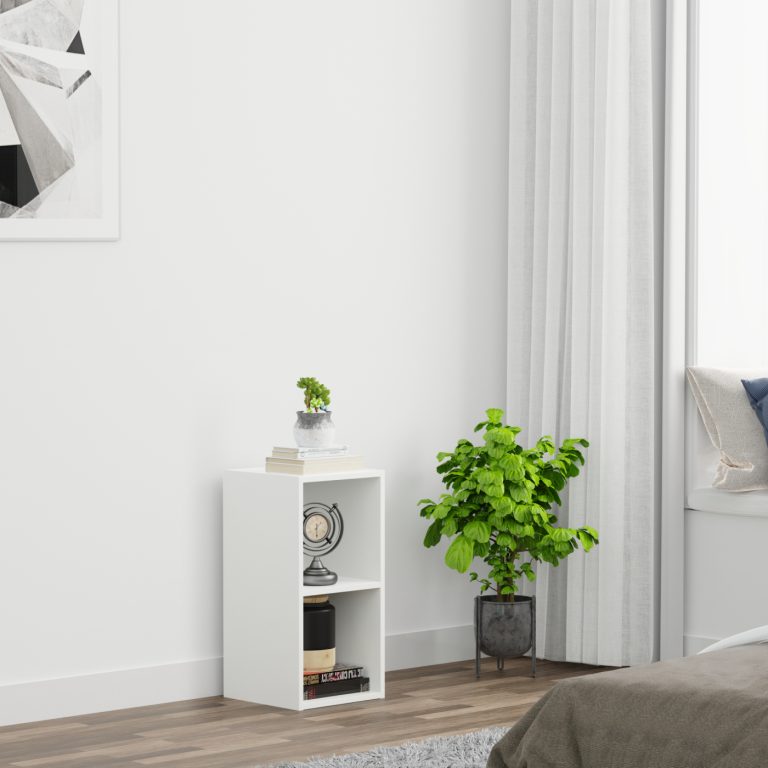 VDD –  Armoire murale – Armoire murale salon  – 2 compartiments - Blanc - image alternative