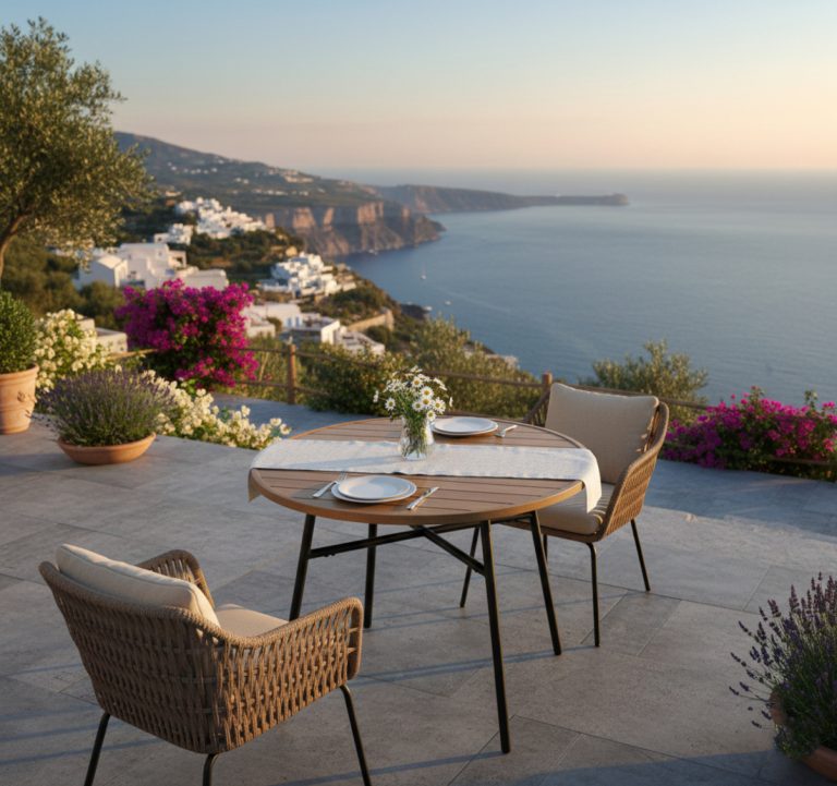 VDD – Table de jardin – Table d'extérieur – Table ronde – Aluminium – 100 x 73,5 cm - image alternative