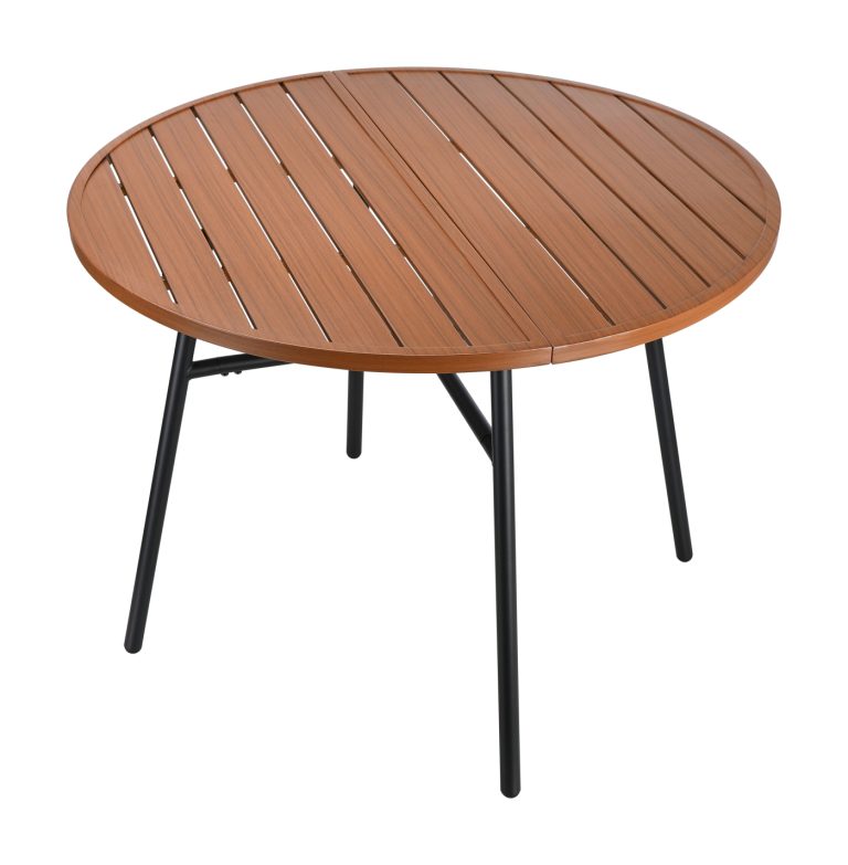 VDD – Table de jardin – Table d'extérieur – Table ronde – Aluminium – 100 x 73,5 cm