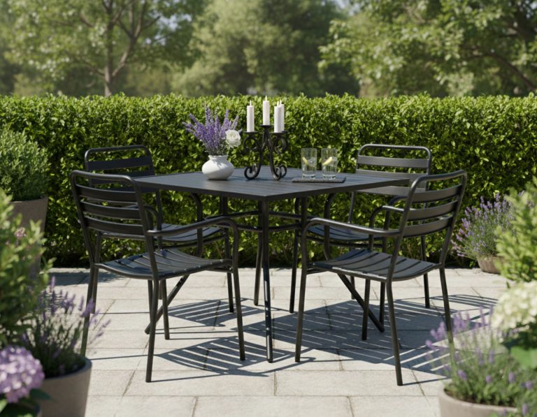 VDD – Table de jardin – Table d'extérieur – Table en aluminium – 100 x 73,5 cm - image alternative
