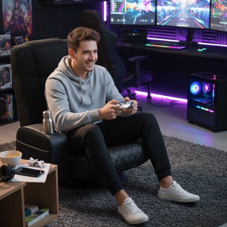 VDD Gaming - Fauteuil gaming - Fauteuil au sol - Fauteuil gaming noir - Fauteuil au sol réglable - image alternative