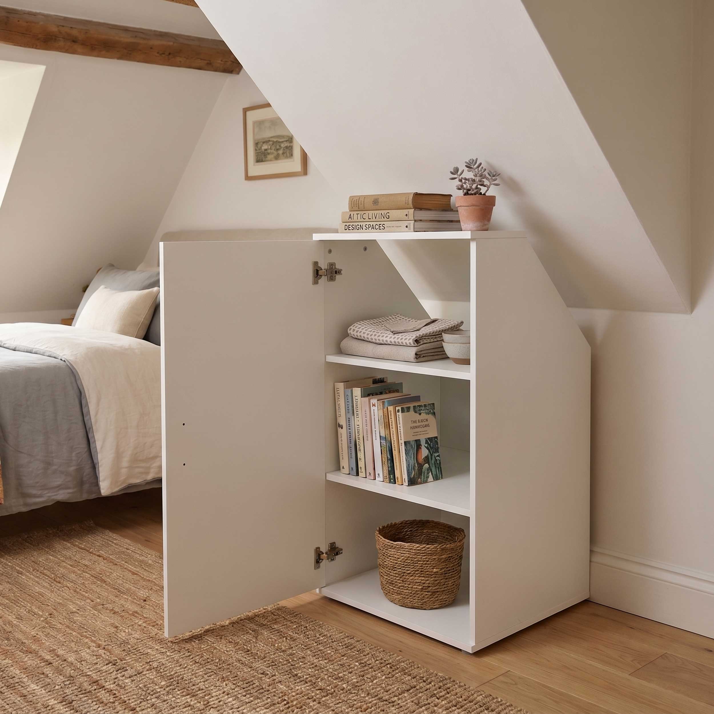 VDD – Armoire – Armoire à vêtements – Armoire de rangement – Armoire murale en angle – Blanc - image alternative