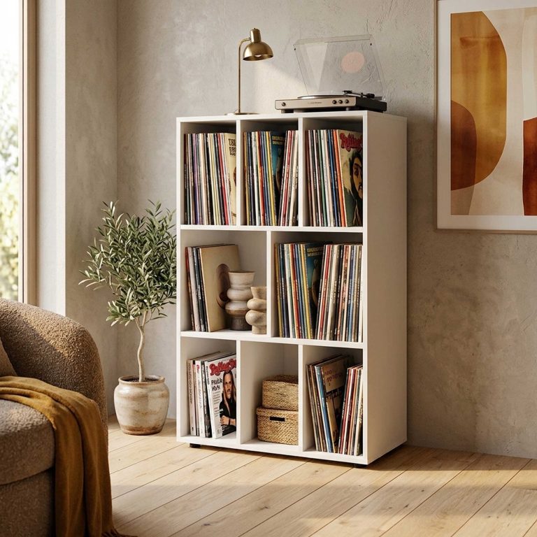 Armoire de rangement pour vinyles LP - armoire à disques - étagère de rangement - étagère à disques - image alternative