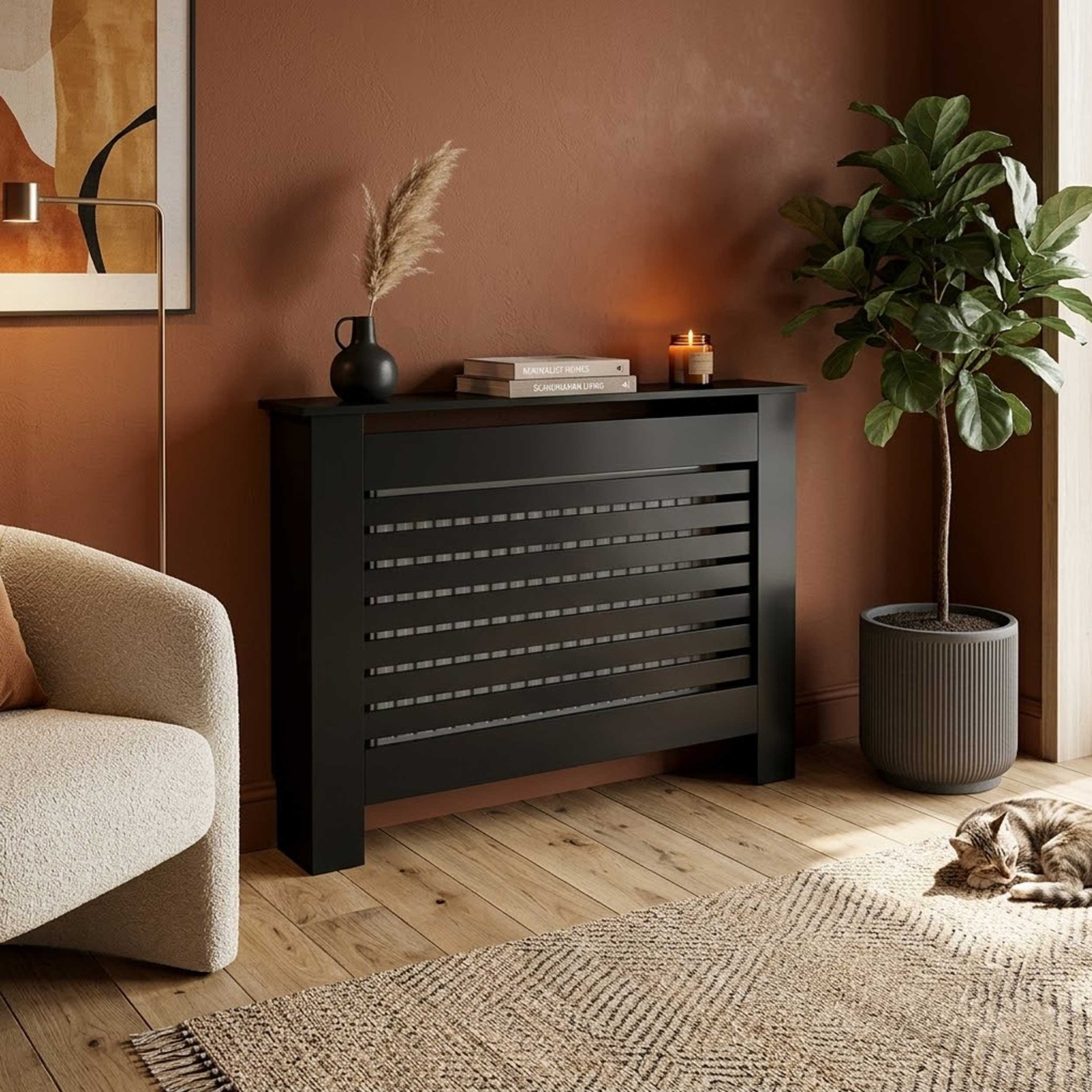 VDD - Habillage de radiateur - Décoration de chauffage - Noir - image alternative