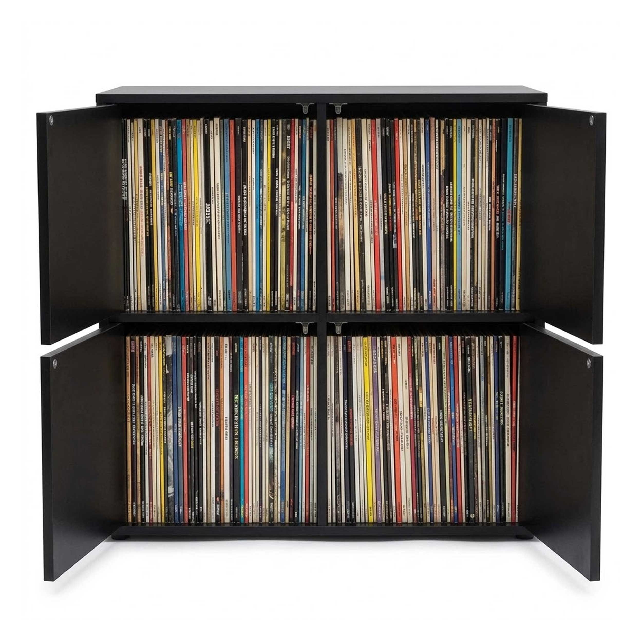 VDD - Meuble à vinyles - Meuble de rangement - Rangement pour vinyles - Noir