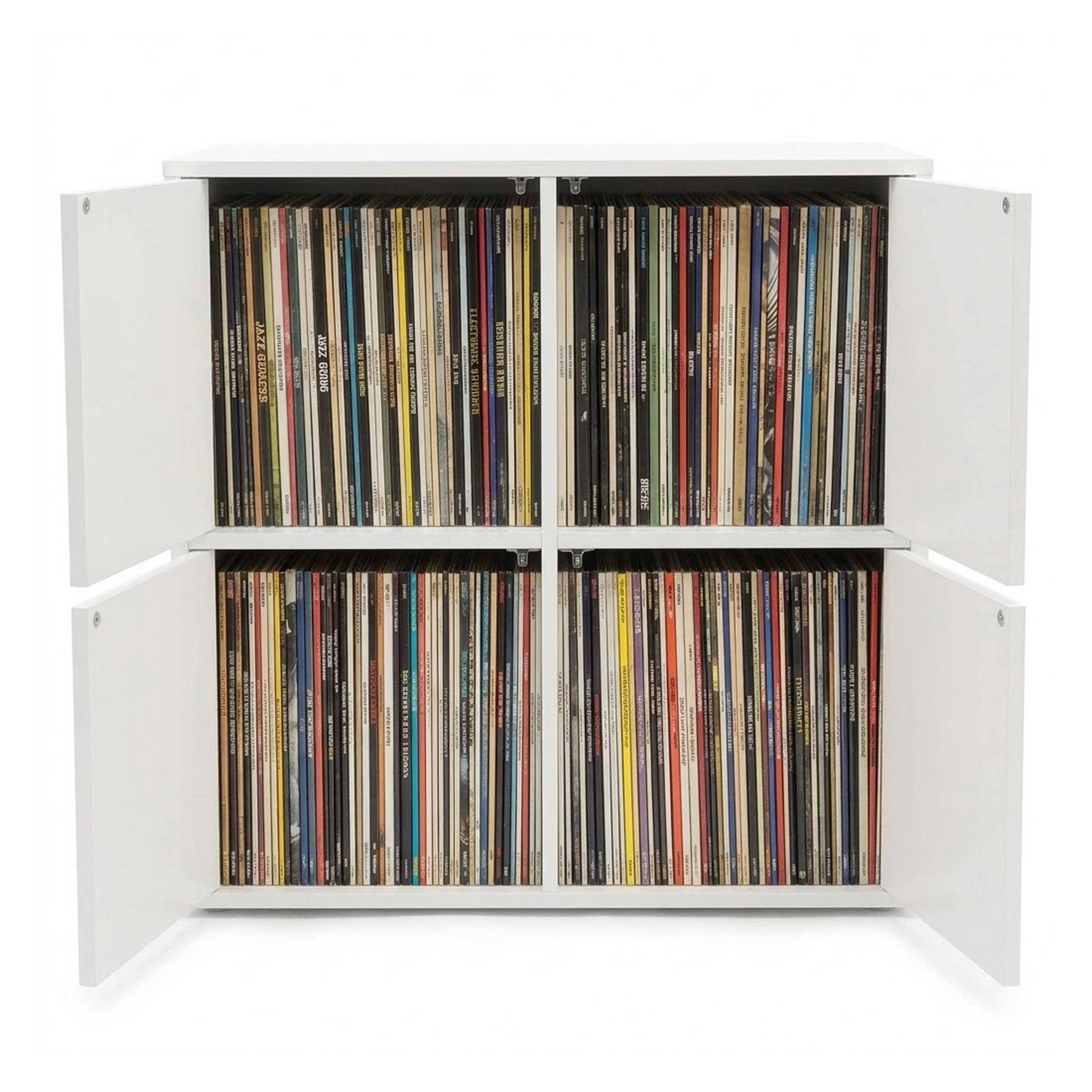 VDD - Meuble à vinyles - Meuble de rangement - Rangement pour vinyles - Blanc