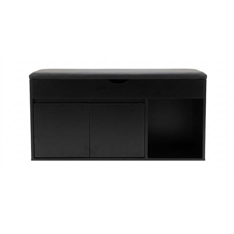 VDD - Armoire à chaussures - Rangement à chaussures - Banc d'entrée - Noir