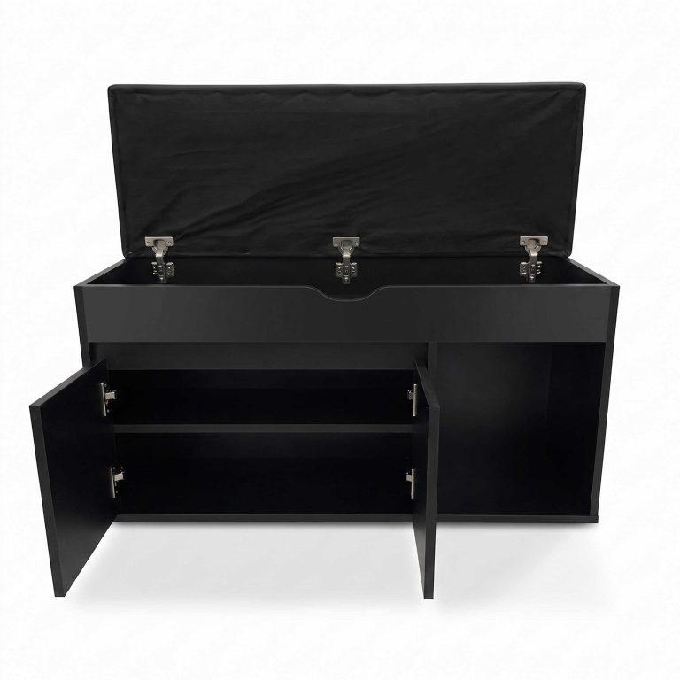 VDD - Armoire à chaussures - Rangement à chaussures - Banc d'entrée - Noir