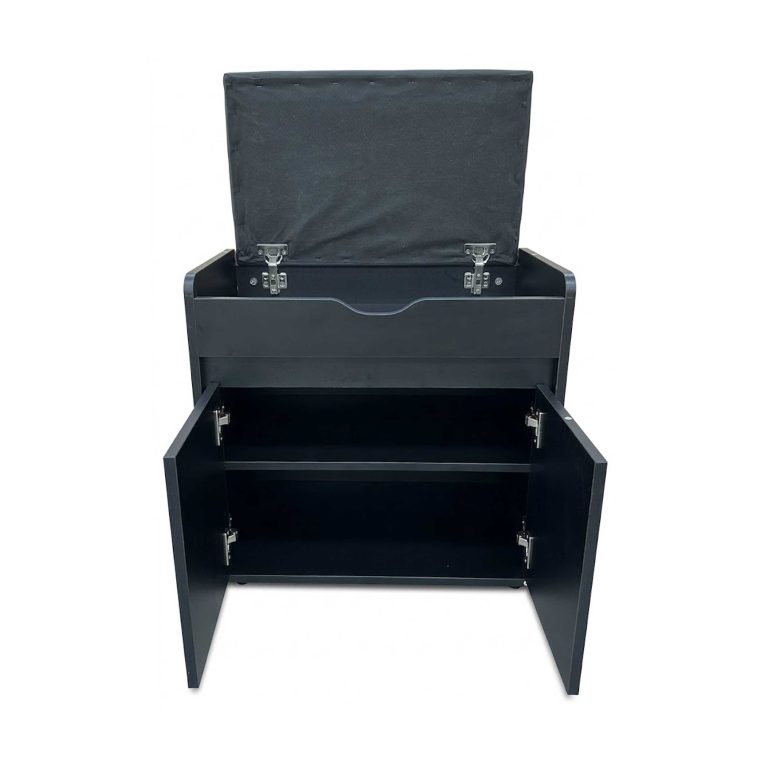 VDD - Armoire à chaussures - Rangement à chaussures - Armoire d'entrée - Banc - noir